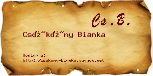 Csákány Bianka névjegykártya