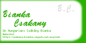 bianka csakany business card